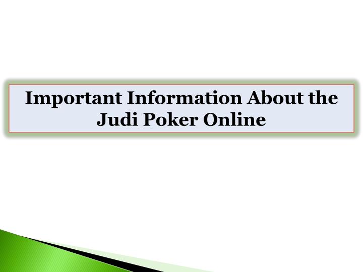 poker online judi